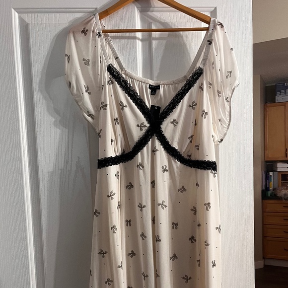 Mesh Mini Dress - Dottie Bows Whisper White - Picture 1 of 5